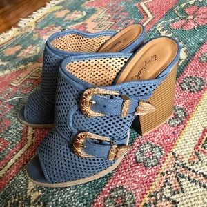 Qupid double buckle mule